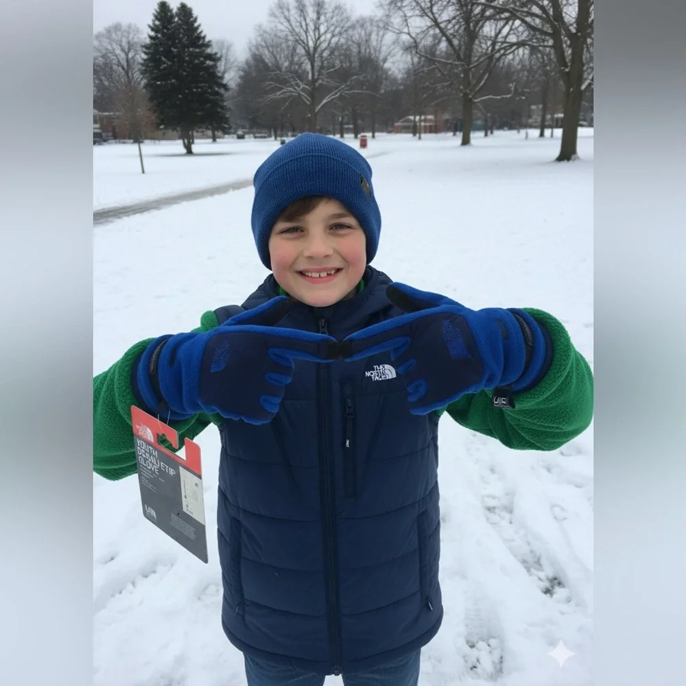 The North Face Kids' Blue Mittens